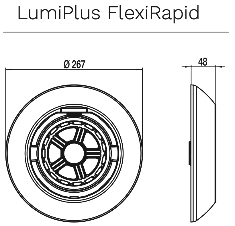Wymiary obręczy projektora basenowego Flex Rapid​